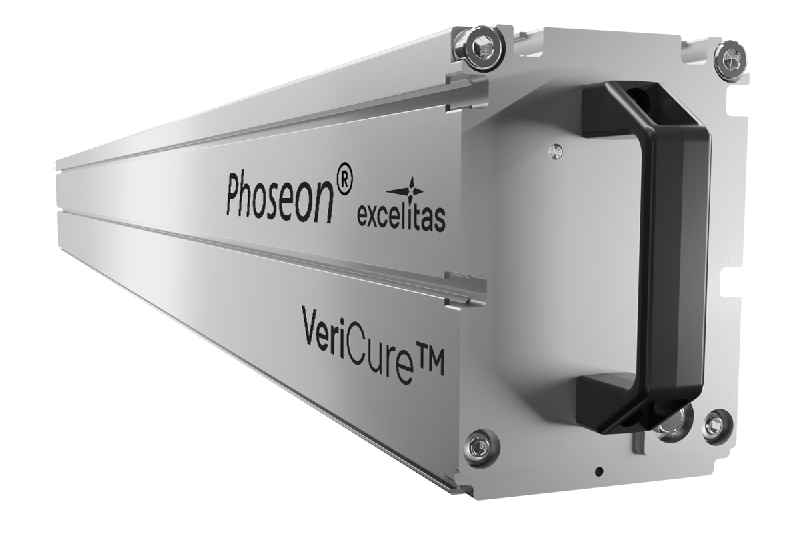 Die neuen UV-LED-Strahler der Baureihe Phoseon VeriCure Lite härten Druckfarben und Beschichtungen großflächig und energieeffizient