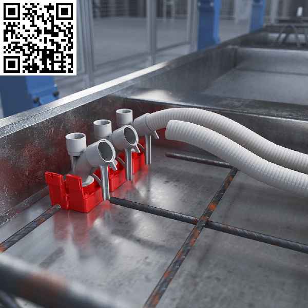 Wand- und Deckenübergänge bieten eine durchgängige Lösung für die Elektro-Installation in Betonfertigteilen. (QR-Code zum Produktvideo „B2 Wand- und Deckenübergänge“ auf YouTube.) (Foto: KAISER GmbH & Co. KG)